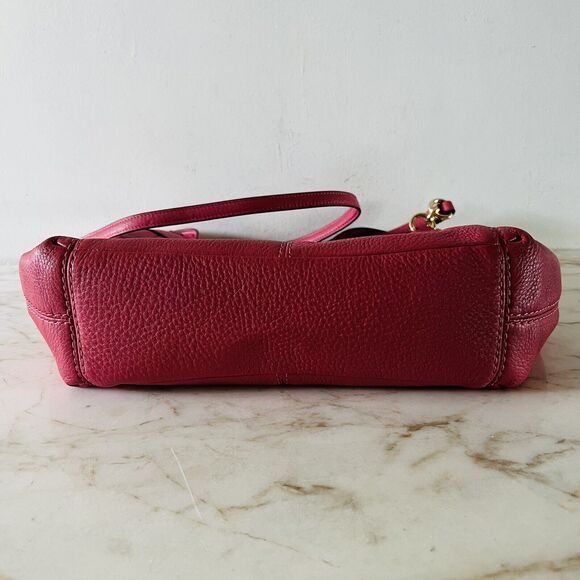 COACH Lexy Rouge Pink Pebbled Leather Shoulder Bag - Picture 4 of 11
